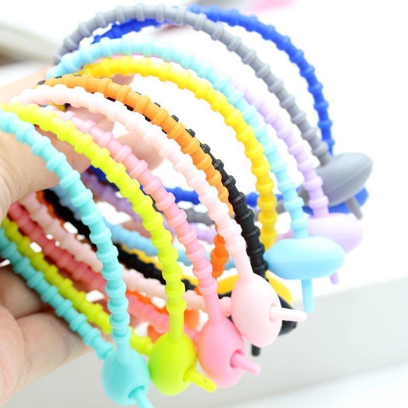DIY Doplňky - Barevné Multifunkční Silikonové Pásky pro Klíčenky na Klíče od Auta, Přívěsky na Tašku a Stahovací Pásky na Kabely