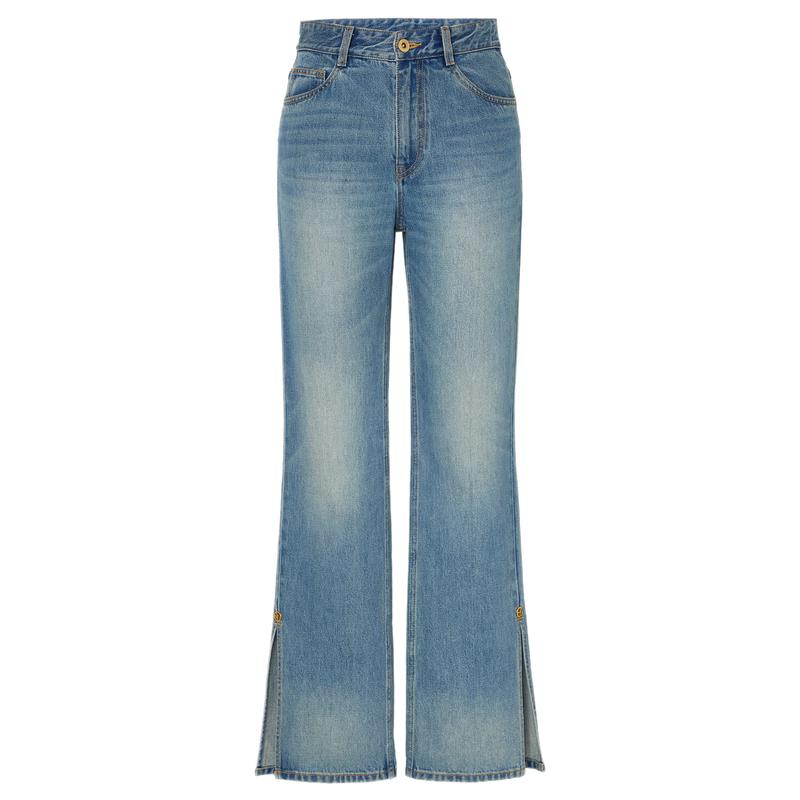 

Женские джинсы из турецкого хлопка, расклешенные, с разрезом в стиле ретро XS 25