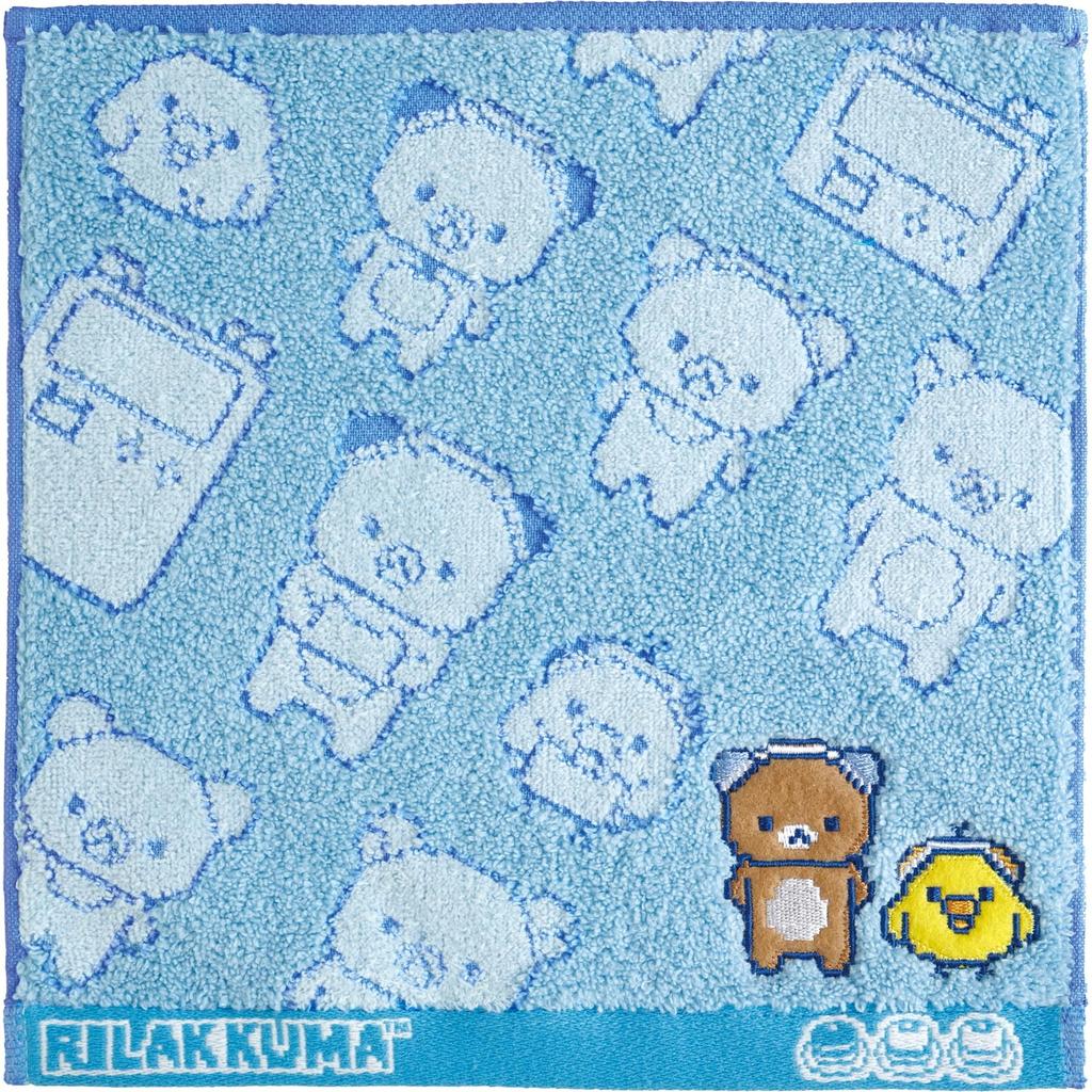San-X Rilakkuma "Gaming Rilakkuma" Mini Towel - Rilakkuma & Kiiroitori 25x25cm