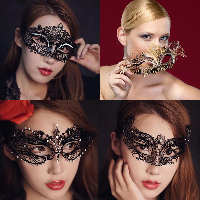 Mască de Prințesă cu Strasuri pentru Jumătate de Față - Acoperire Glamuroasă pentru Ochi pentru Balul de Halloween