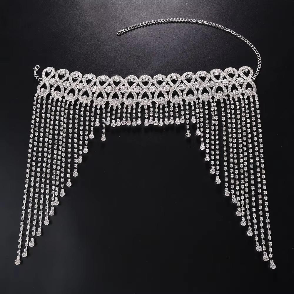 Shiny Sparkling Tiara Headdress Long Tassel Headpiece Cap Bridal Headpiece Women Hair Accessories