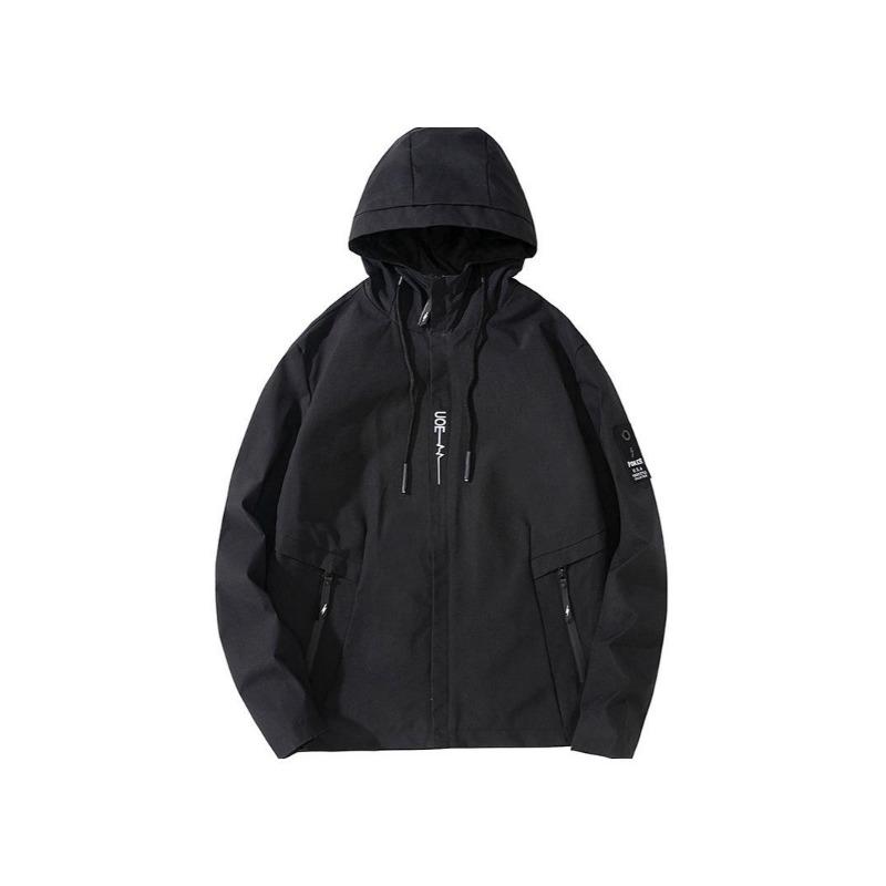 European Men's Windproof Hooded Jacket - Trendy, Simple Workwear for Outdoor Sports & Casual Wear