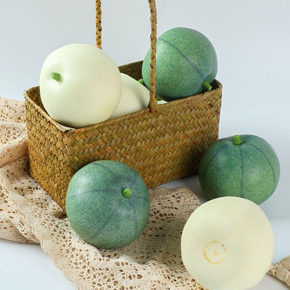 2Pcs Foam Artificial Melon Realistic Decorative Fruits Creative Simulation Melon Ornament  DIY