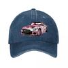 Pink Racing Car Graffiti Wall Art  New Vintage Washed Baseball Cap