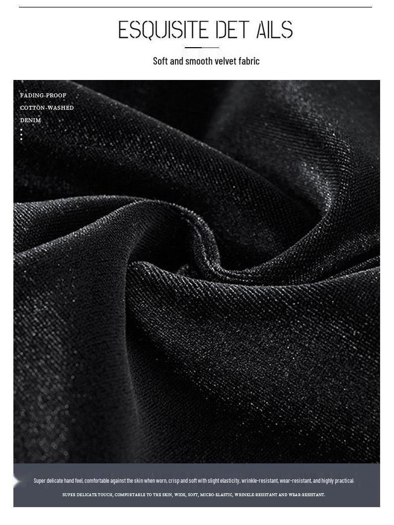 2025 Women's High-Waisted Loose Slim-Fit Velvet Wide-Leg Trousers