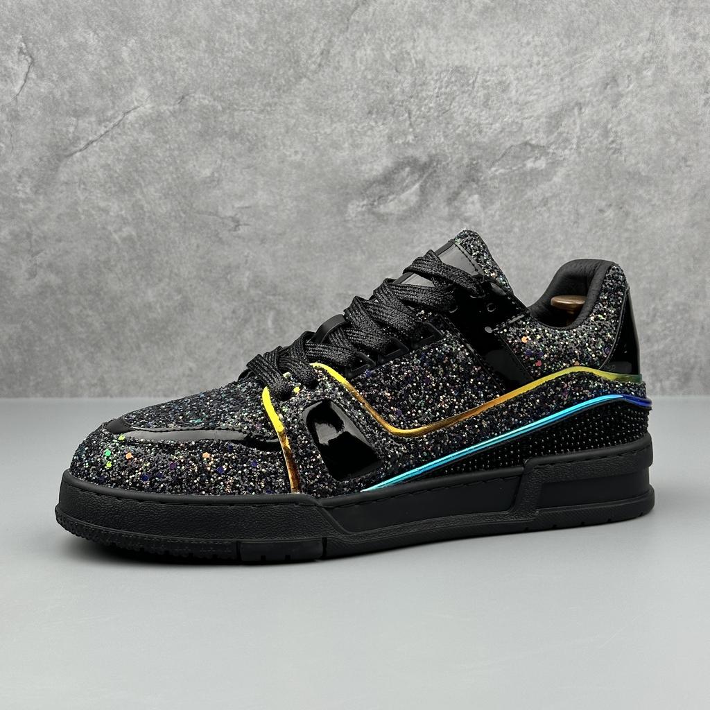 Fashion Luxury Designer Men's Charm Rhinestone Sequin Patchwork All Match Platform Causal Shoes Male Flats Moccasins Walking Sneakers
