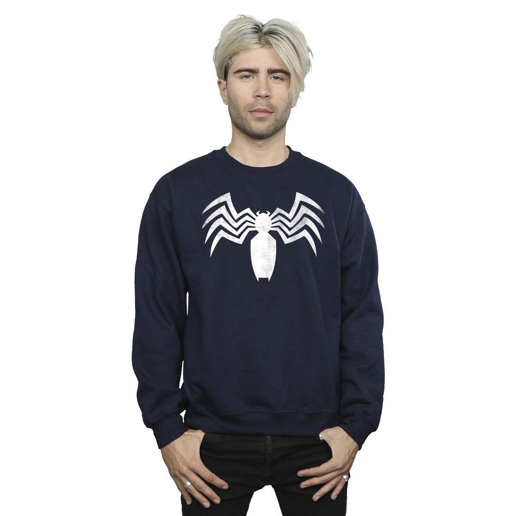 Marvel Mens Venom Spider Logo Emblem Sweatshirt