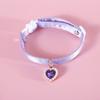 Pet Heart Pendant Collar for Cats, Anti-Choking Design, Double-Layer Pearl Heart Pendant Necklace for Princess Kittens and Puppies