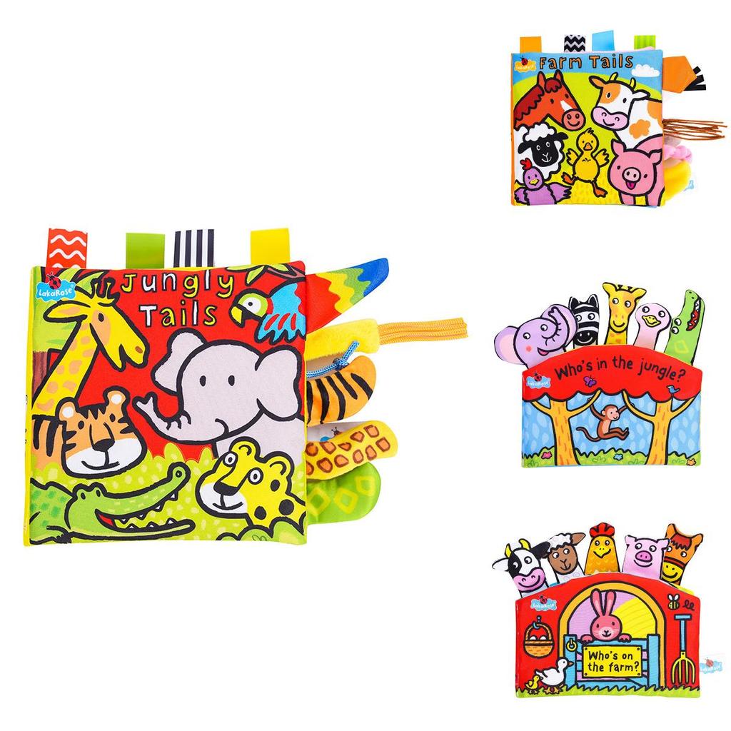 Lakarose Baby Tail Cloth Book 3d Sound Paper Tear-resistant Early Education Book For Newborns