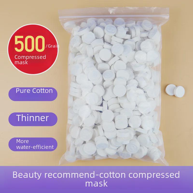 500 Pure Cotton Compressed Mask Sheets: Disposable Non-Woven Spa Facial Masks for Moisturizing
