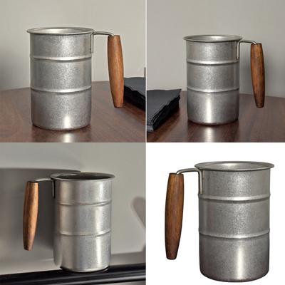Taza de Cerveza de Acero Inoxidable 304 de 350ml con Asa Taza de Estilo Industrial para Bebidas Frías o Calientes Utensilios para Beber
