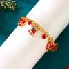 Christmas Red Green Bells Chain Bracelet Deer Bulb Crutch Santa Claus Tree Snowman Wreath Snowflake Bangle Jewelry For Women Men