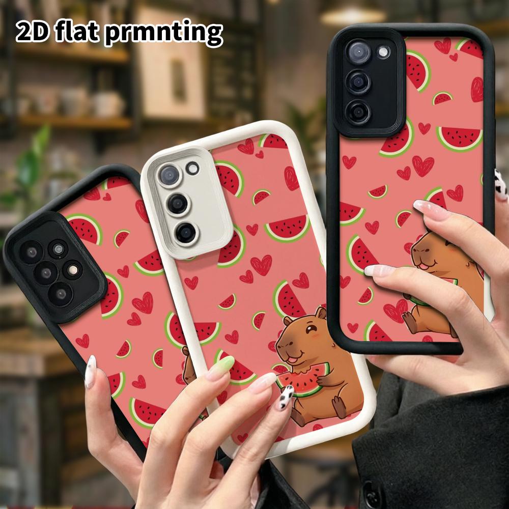 Phone Case: 2D Flat Samsung Galaxy A34 A35 M05 M06 S20 S22 S21 FE Plus 5G Stepped Protective Case, Full Print of Watermelon Hearts, Christmas and Hall