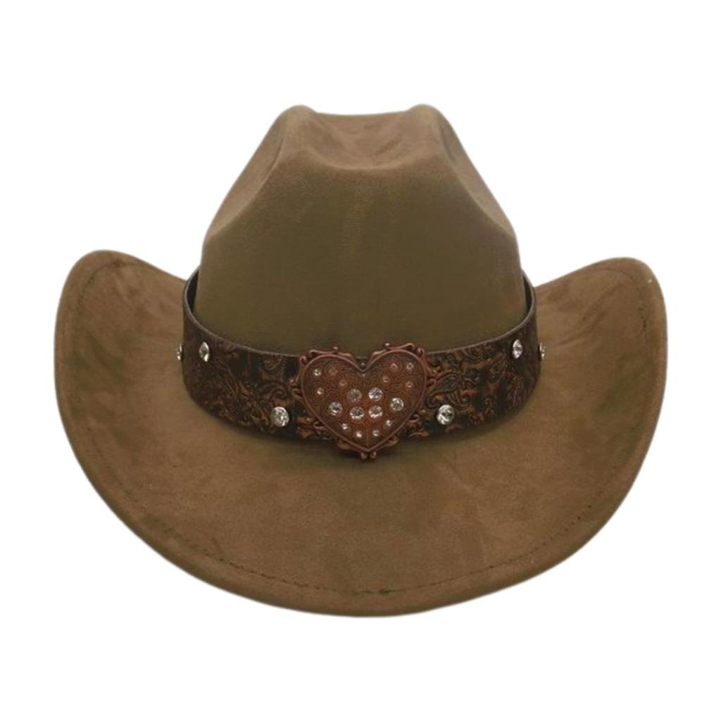Premium Sense One-Word Top Suede Top Hat Jazz Hat New Love Diamond-Encrusted Western Cowboy Hat