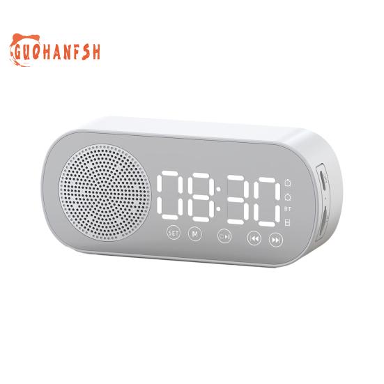 Wireless Mirror Alarm Clock Speaker with Bluetooth-compatible 5.0, FM, TF Card Support - Multi-functional Home Entertainment Speaker