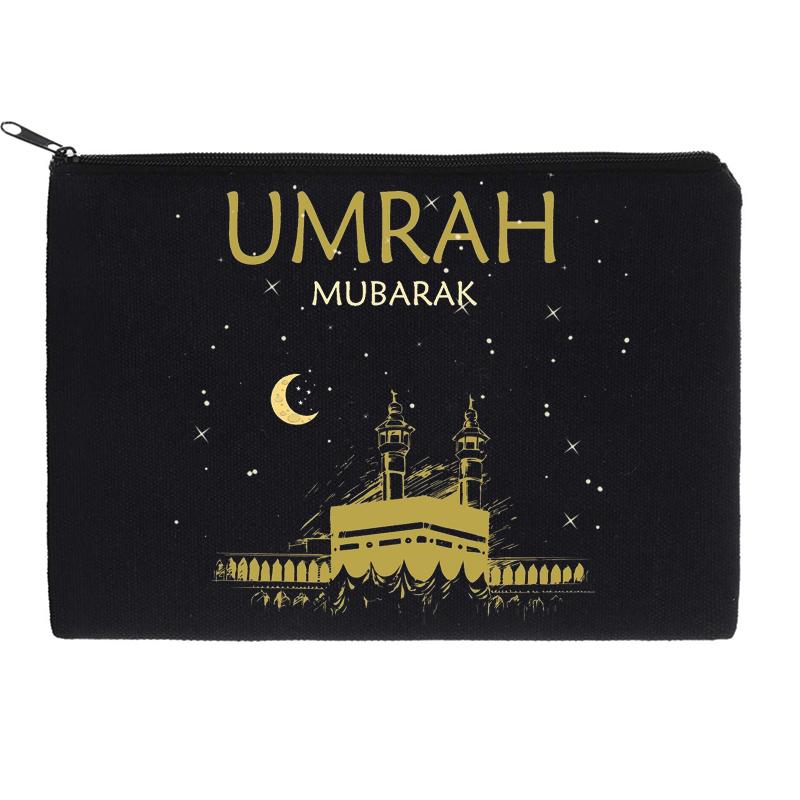 Umrah Mubarak černá taška Muslimská Islámská Ramadan Kareem Iftar Eid al-Fitr dekorace Hajj Gratulace dárek suvenýr