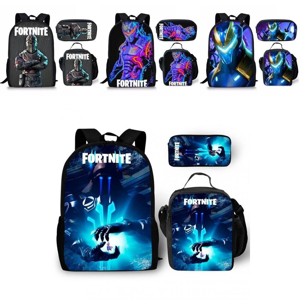Large Capacity Fortnite Fortress Night Backpack Set Oxford Cloth 20-35l Breathable Waterproof Cartoon Pattern Street Style