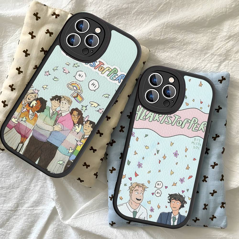 New Heartstopper Anime Phone Case For IPhone 15 14 13 12 11 16 Pro Max Plus Leather Soft Cover