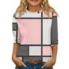 Children's 3/4 Sleeve Tops Knit  Casual  Print T Shirt Round Neck Pullover Blouse