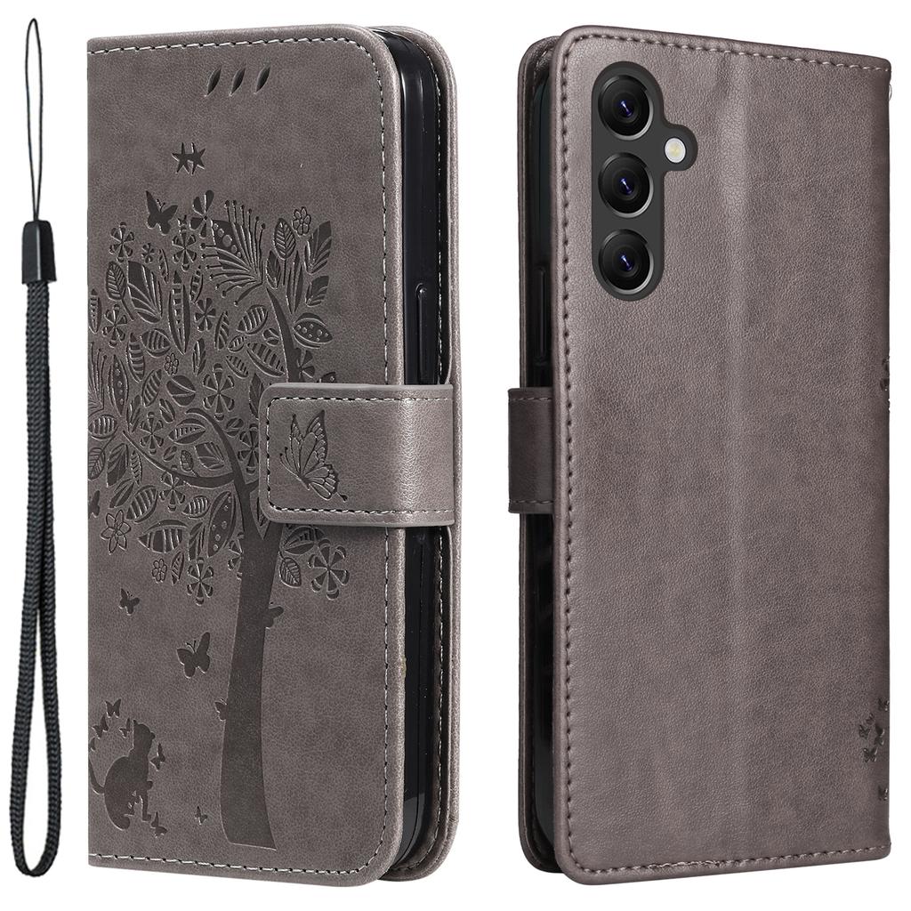 For Samsung Galaxy A05s 4G Phone Case with Stand Cat Tree Pattern Leather Wallet Mobile Cover