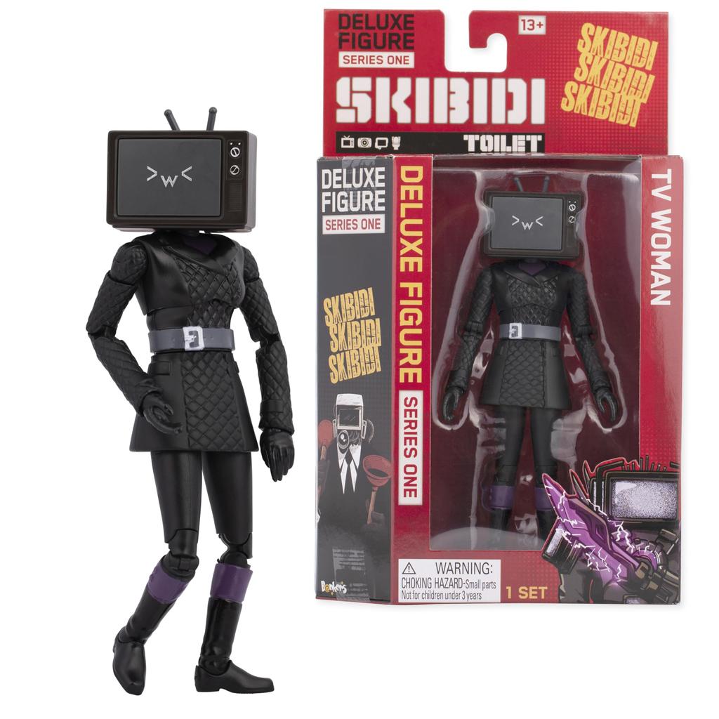 Skibidi Toilet Deluxe Figure TV Woman Collectible Figure Officially Licensed Toilet Toy Black