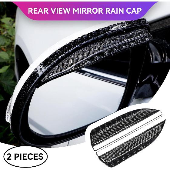 2PCS Rearview Mirror Rain Visor Guard, Carbon Fiber Mirror Rain-Proof Sun Visor Side,Rainproof Waterproof Auto Rearview Mirror Cover Accessories,