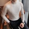 Men's Korean-Style Slim Fit High Neck Sweater - Warm Knitwear for Autumn/Winter
