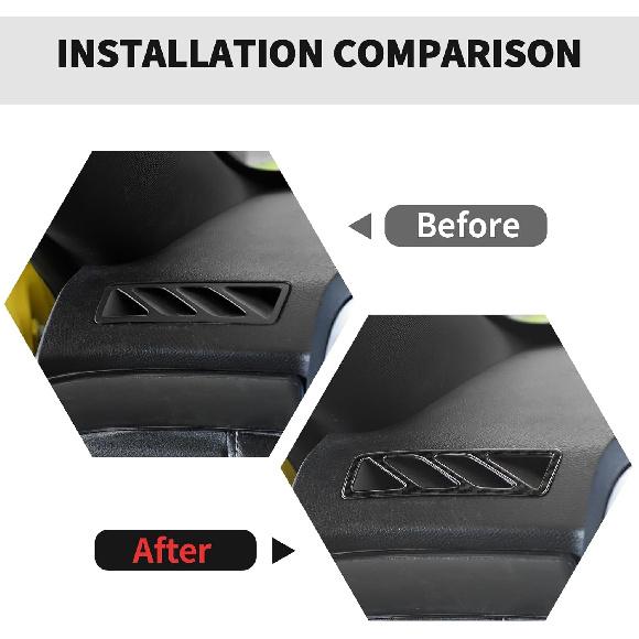 RT-TCZ A Pillar Dashboard Air Conditioner Outlet Vent Trim Cover Decoration Interior Accessories for Chevy Camaro 2010-2015,Black