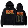 Autumn and Winter Men's Hooded Sweatshirt ACDC Pattern Brand Hooded Sweatshirt Y2K Clothing Fashion Casual Long Sleeved Pullover