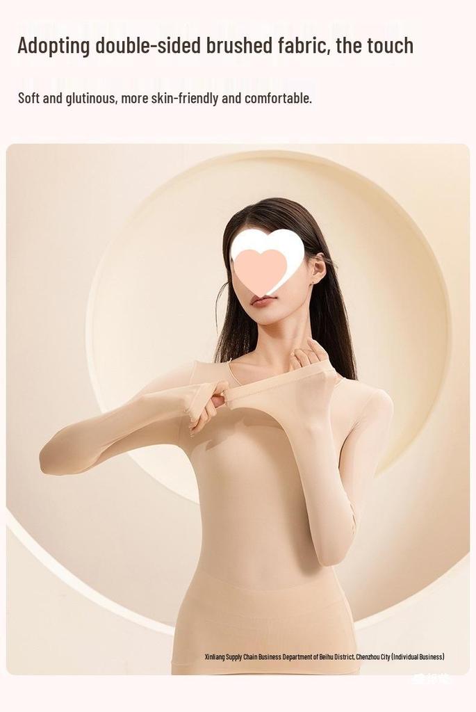 Skin-Beautifying Women's Warm Underwear Set with Hyaluronic Acid for Autumn and Winter