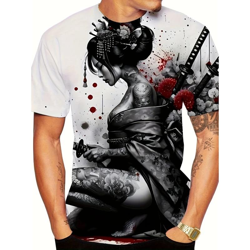 Men's Hipster Wolf 3d Printed T-shirt Printing Short Sleeve Fashion Summer Tee 3D Animal Plus Size Round Neck Daily Holiday Top