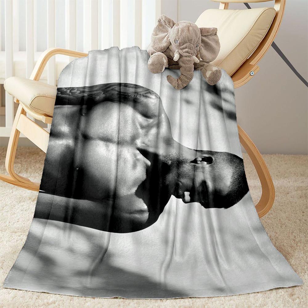 Man Black White Blanket Comfortable Suitable for Office Chair Livingroom Picnics All-Season Use Digital Print Gifts For Family Or Friends