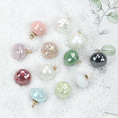 Botones Redondos de Metal Perlados de Colores para Camisas, Abrigos y Suéteres de Niños - Adornos Decorativos de Gasa