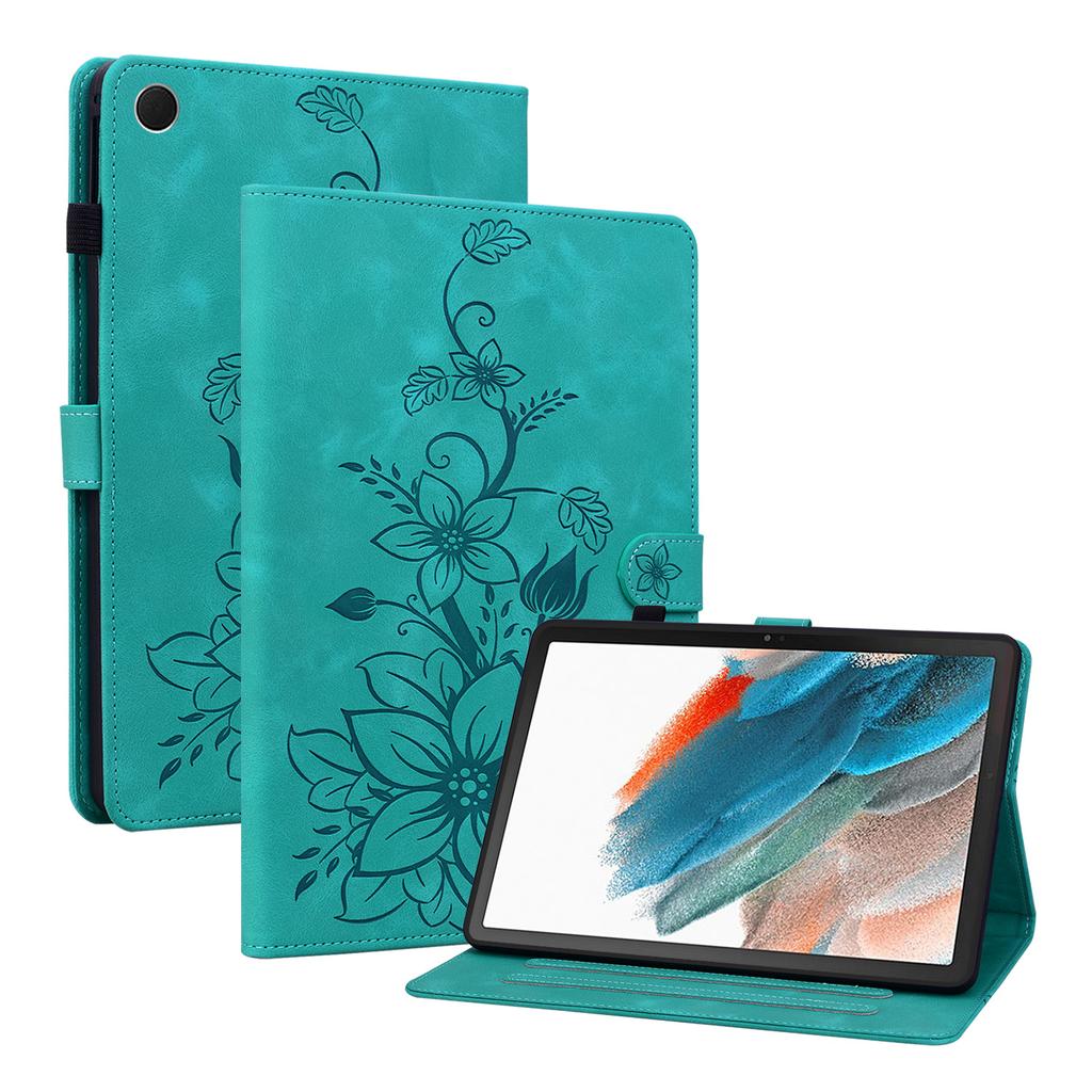For Samsung Galaxy Tab A8 10.5 (2021) (SM-X200;SM-X205).PU Leather Exquisite Floral Embossed Design Tablet Case