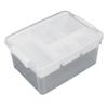 16L Plastic Storage Box Sturdy PP Clear Latching Box with Removable Tray for Toys Organization