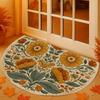 Flower Floral Welcome Rugs Boho Door Mat New Half Round Doormat  Indoor Outdoor