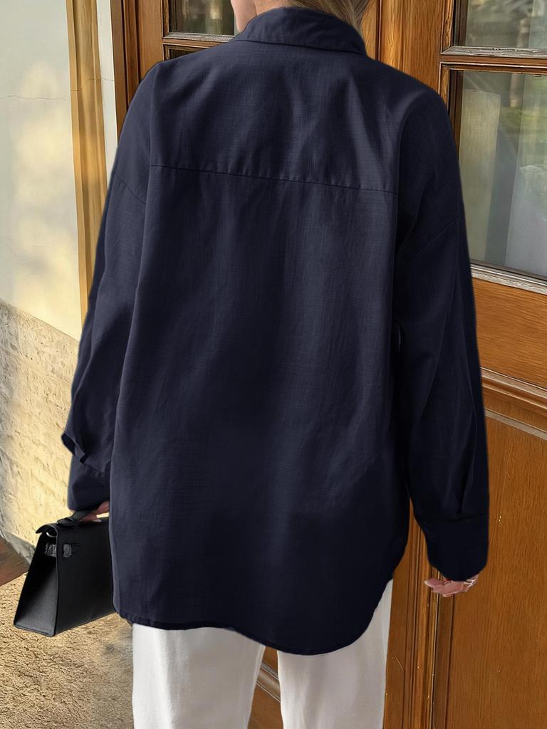 European Casual Commute Women's Solid Color Outerwear Shirt - Spring/Summer 2026 Fashion