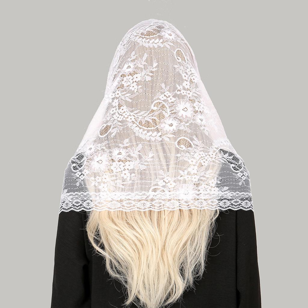 Fashionable Lace Mantilla Veil Church Headscarf Dustproof Catholic Veil for Various Occasion Religious Event Accessory