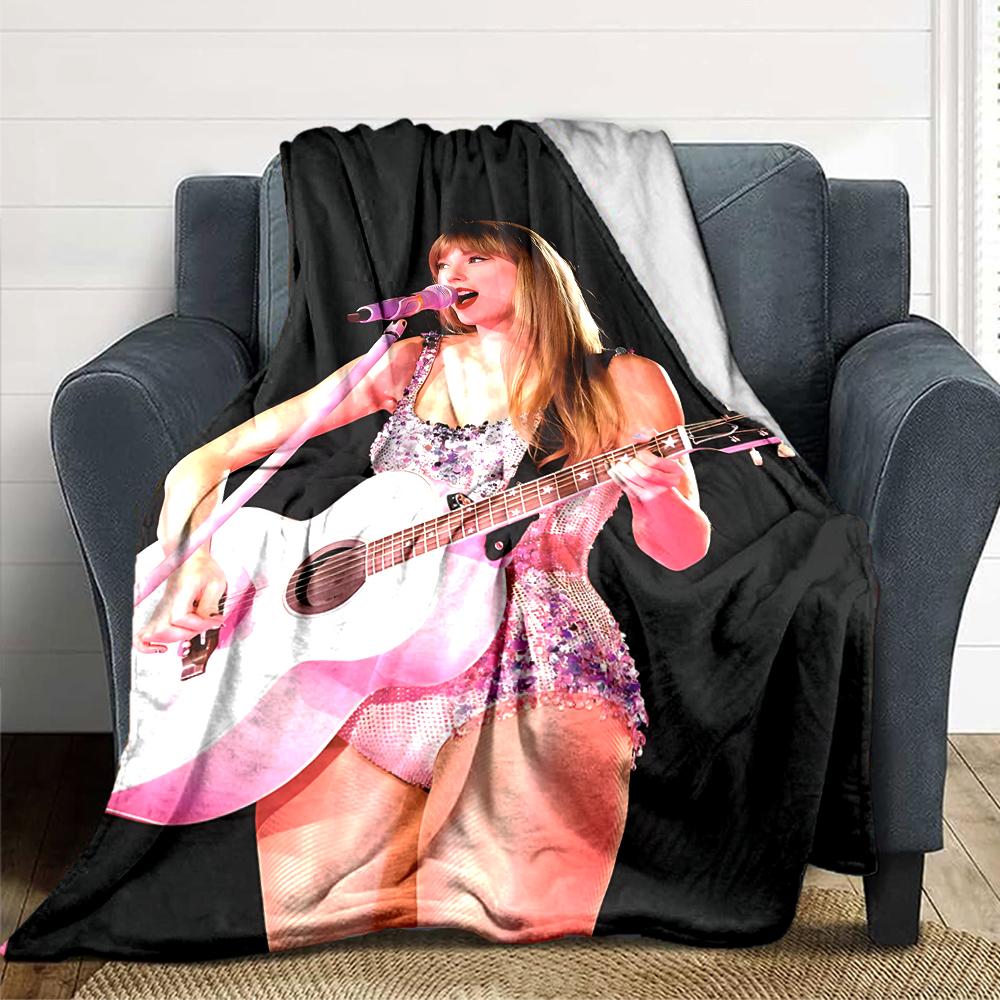 Pink Guitar Performance Blanket Soft Throw Blanket For Home Bedroom Bed Sofa Travel Office Solid Christmas Blanket