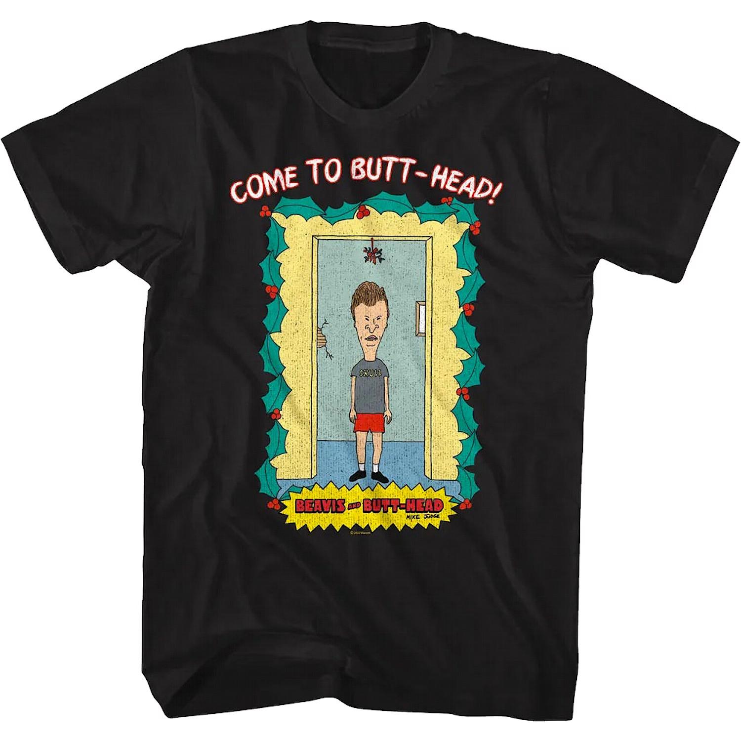 Come To Butt-Head Mistletoe Beavis And Butt-Head black Unisex Shirt A157 XL
