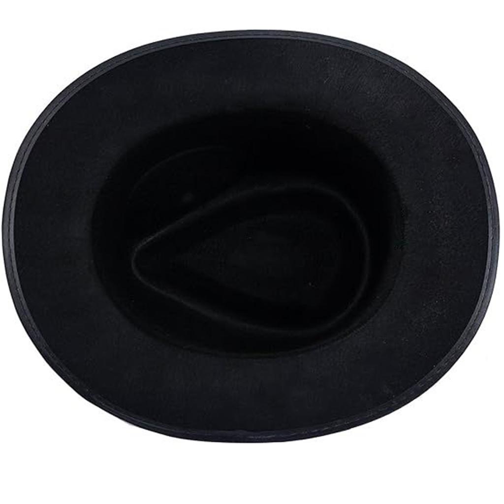 Vintage Fedora Hat for Women Men with Belt Panama Hat Magician Cap Black Flat Top Hat Cosplay Costume Party Dress Up Hat