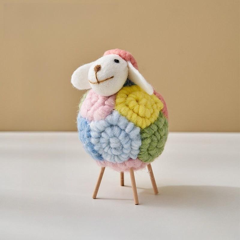 Creative Nordic Colorful Sheep Figurine - Cozy Home Decor for Living Room, Desktop, TV Cabinet, Perfect Gift for Home Living