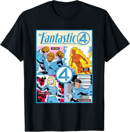 Marvel The Fantastic Four: First Steps Retro Comic Cover T-Shirt 120