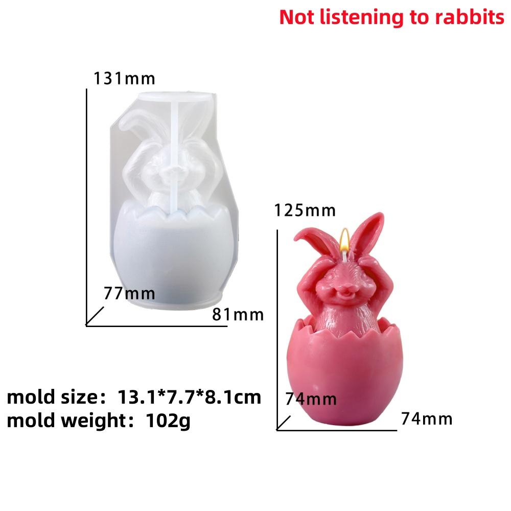 

Large Cute Rabbit Egg Silicone Mold DIY Folded Ear Rabbit Candle Mold Easter Aromath Cream Chocolate Cake Decoration Baking Tool