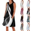 Summer Dresses For Women Loose Beach Vacation Casual Sleeveless V-neck  Sundresses With Pockets Tank Dress