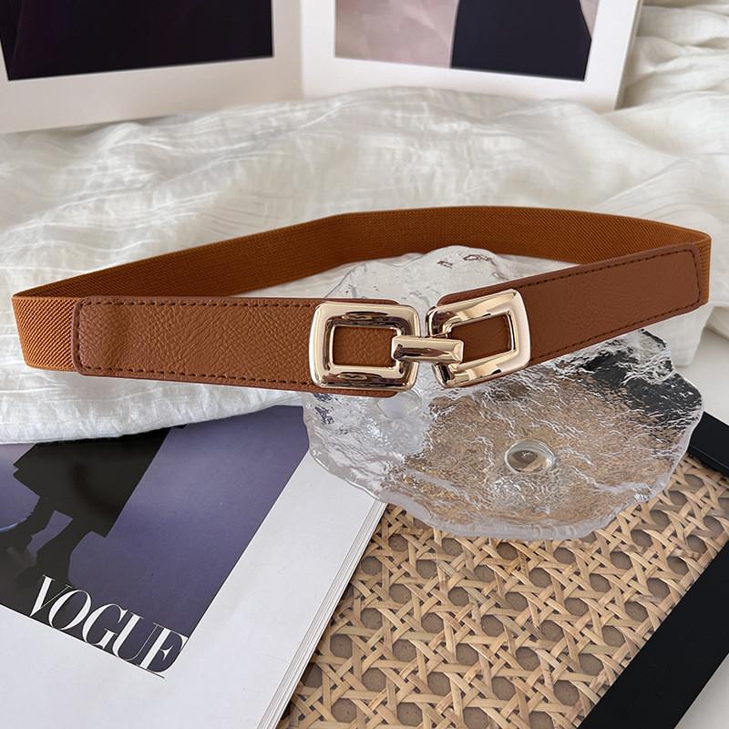 

Stylish Women s Black Faux Leather Waist Belt Versatile Decorative Elastic Cinch For Dresses верблюд