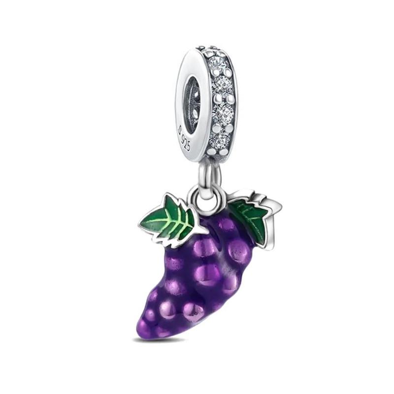 New Copper Colorful Fruit Birthday Cake Milk Burger Chili Pendant Charm Bead Fit For Original Bracelet Diy Women'S Jewelry