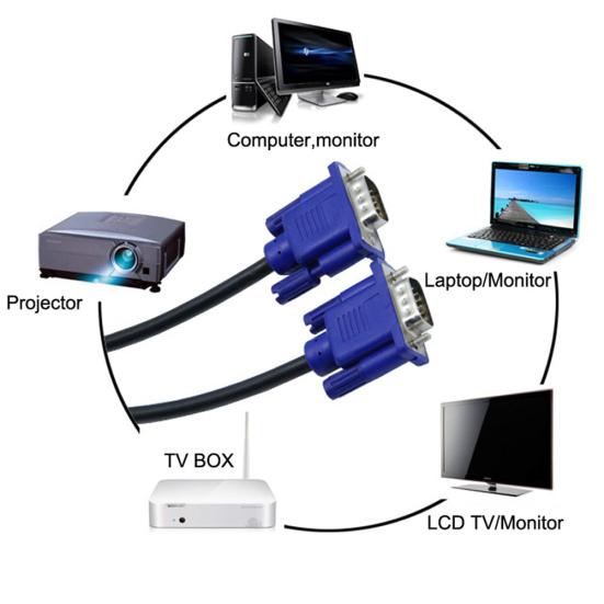 30cm Male To Extension Cable Cord Male VGA for PC Computer Monitor Projector