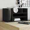 Black Desk Organizer 44.5x24x25 Cm Engineered Wood