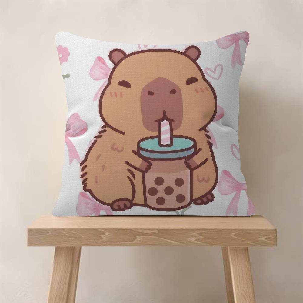 Anime CCapybara Cartoon Cute  Personalized Pillow Cover Kids Bedroom Wild Party Decor Pillowcase kid Birthday shower Gift